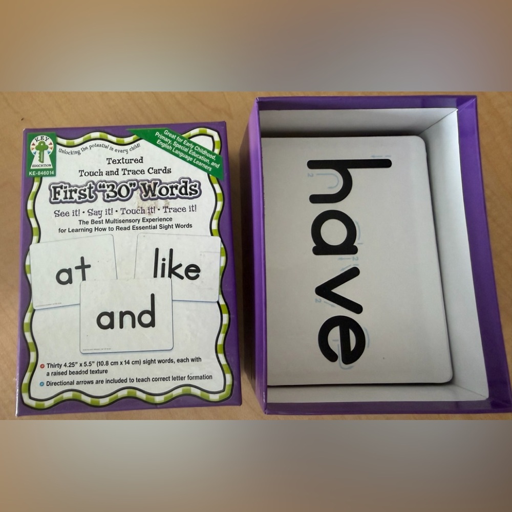 Touch and Trace Large Sturdy Sight Words Learning Cards First 30 Words